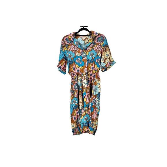 Dodo Bar Or Nancy Midi Shirt Multicolor Floral Printed Multicolor Size Small - Picture 9 of 11